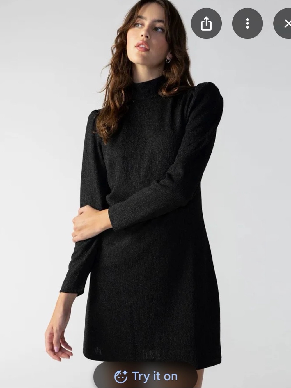 Sanctuary Black Mock Neck Long Sleeve A‑Line Dress